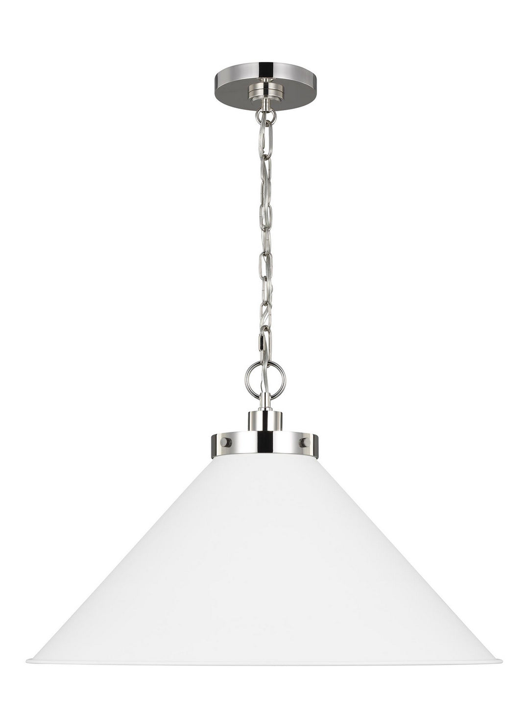 Visual Comfort Studio Wellfleet CP1311MWTPN Pendant Light - Matte White and Polished Nickel