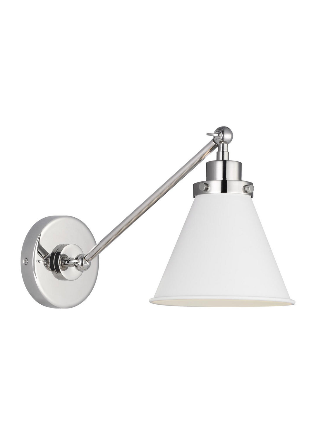 Visual Comfort Studio CW1121MWTPN Wellfleet One Light Wall Sconce Lamp Pewter, Nickel, Silver