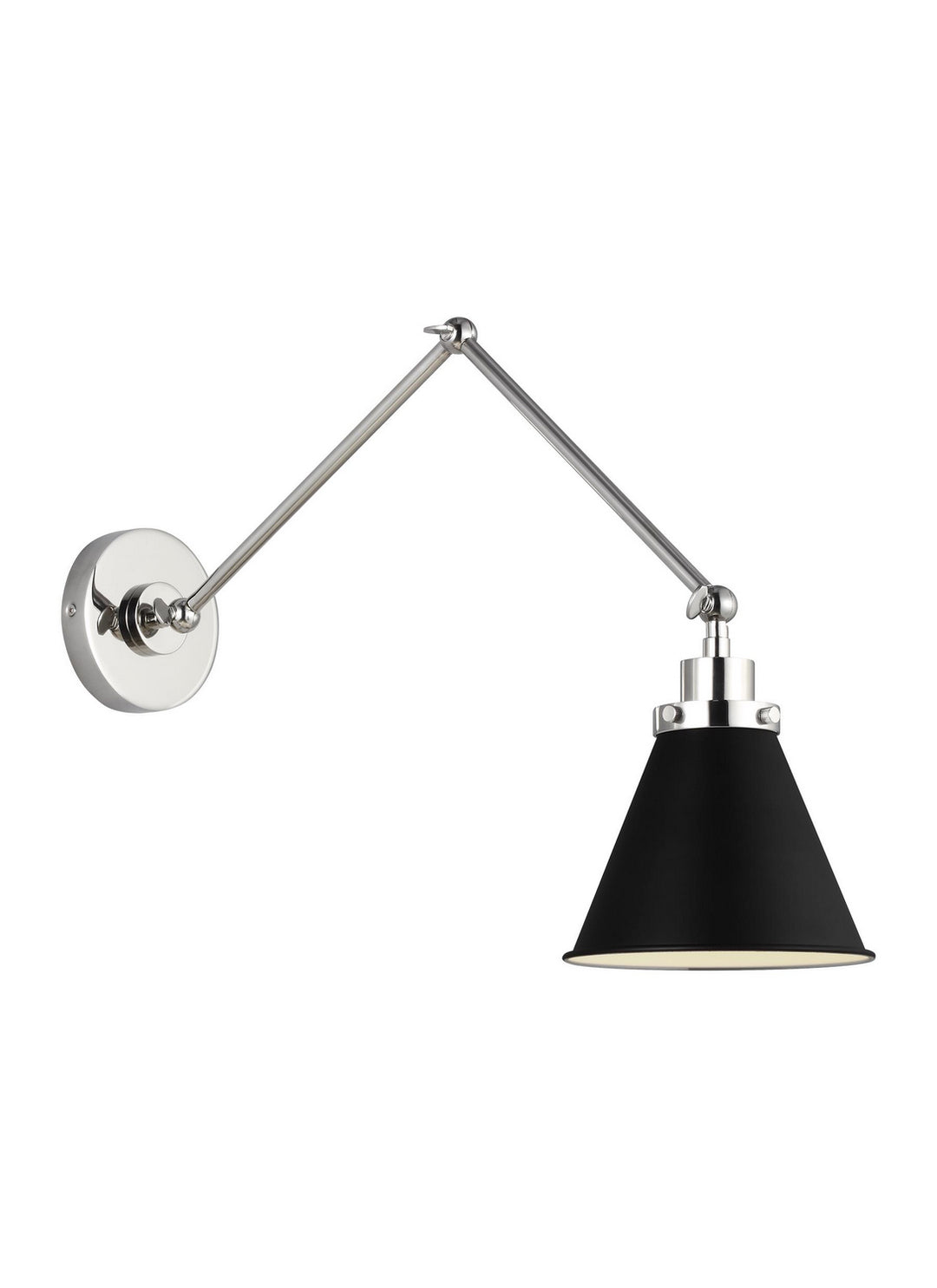 Visual Comfort Studio CW1151MBKPN Wellfleet One Light Wall Sconce Lamp Pewter, Nickel, Silver