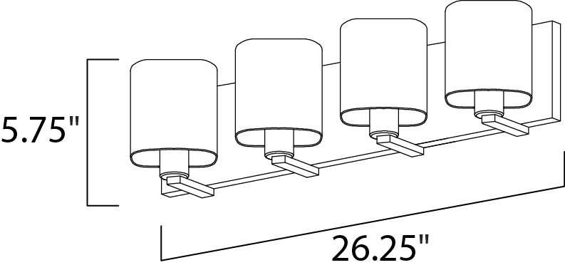 Maxim Wrap 11254SWSN Bath Vanity Light 27 in. wide - Satin Nickel