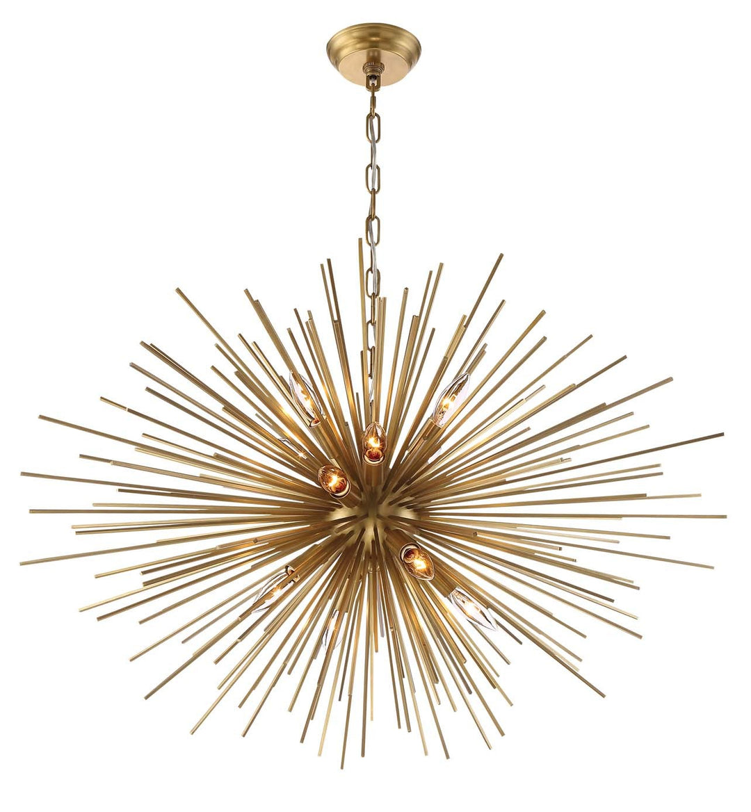 Zeev Burst CD10156-12-AGB Chandelier Light - Aged Brass