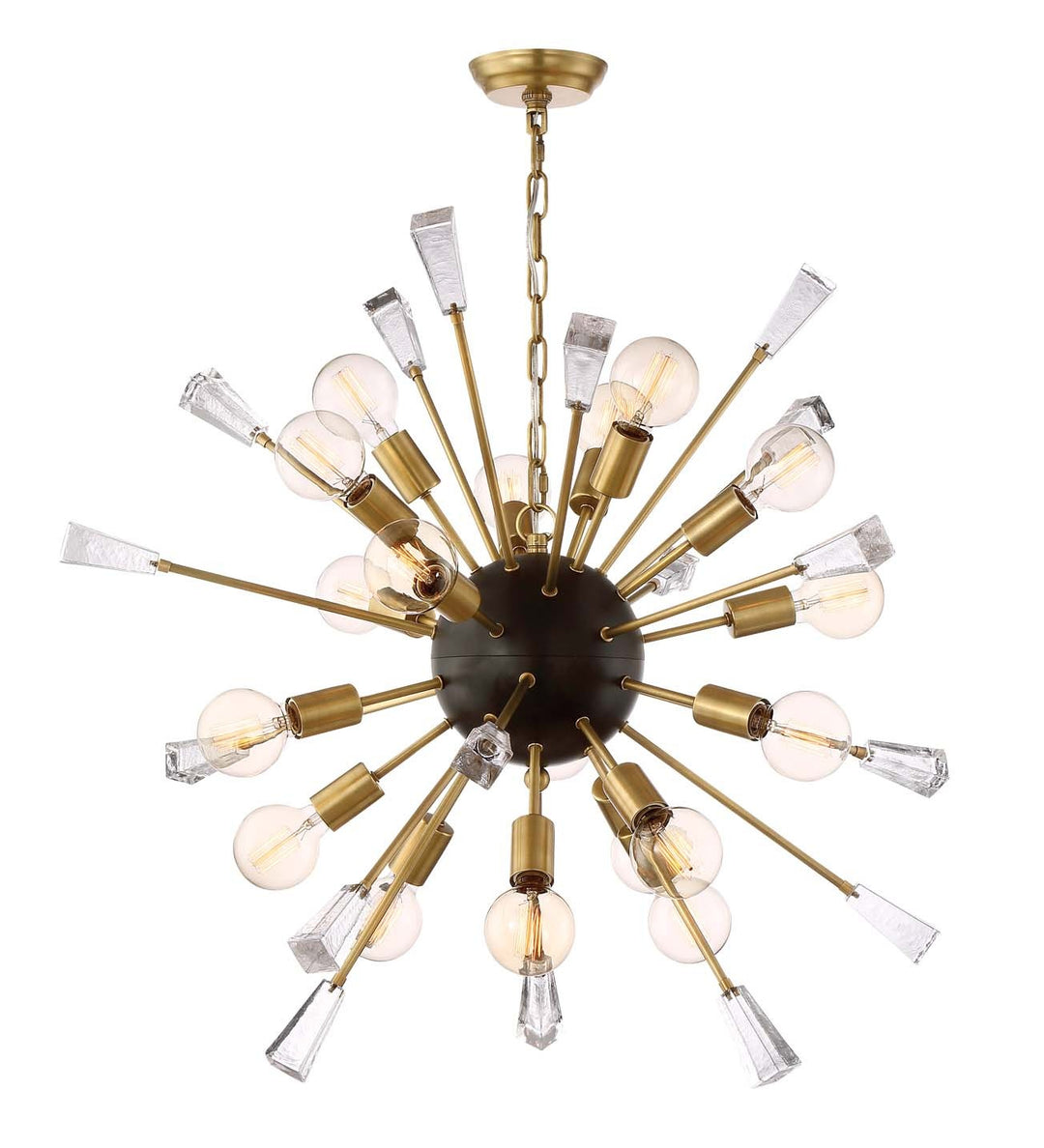 Zeev Muse CD10164-18-AGB+MBK Chandelier Light - Aged Brass