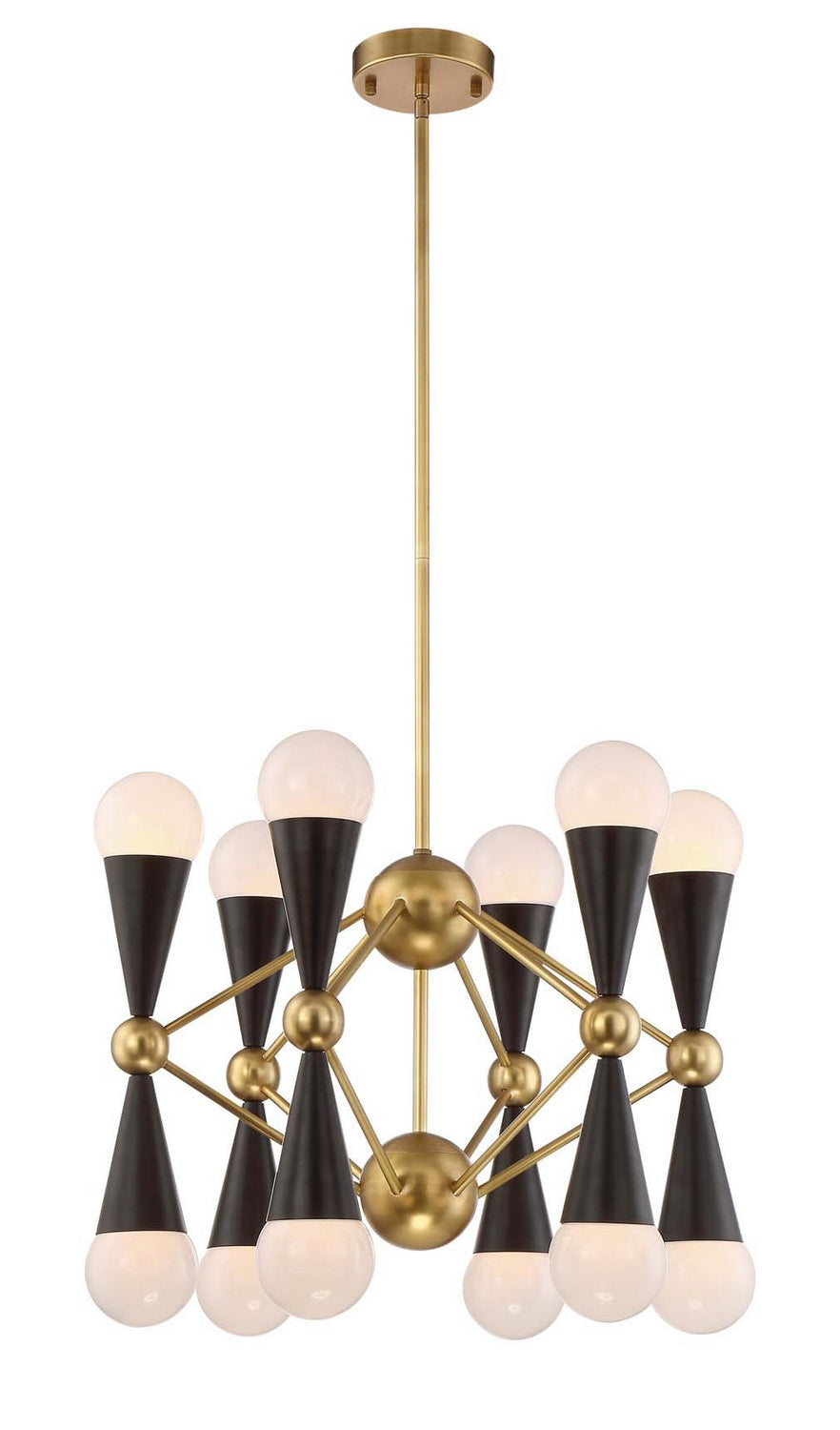 Zeev Crosby CD10169-12-AGB+MBK Chandelier Light - Aged Brass