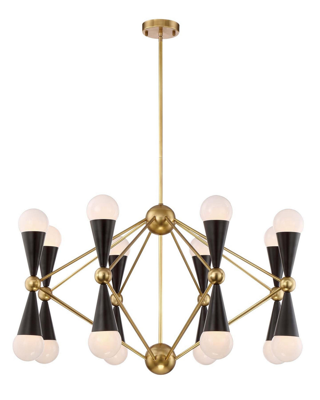 Zeev Crosby CD10170-16-AGB+MBK Chandelier Light - Aged Brass