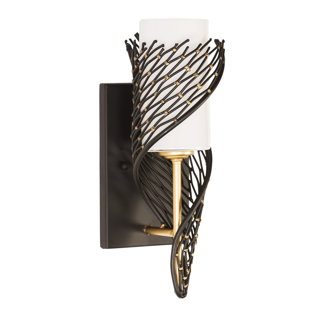Varaluz Flow 240K01MBFG Wall Sconce Light - Matte Black/French Gold