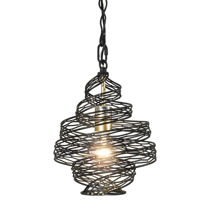 Varaluz Flow 240P01MBFG Pendant Light - Matte Black/French Gold