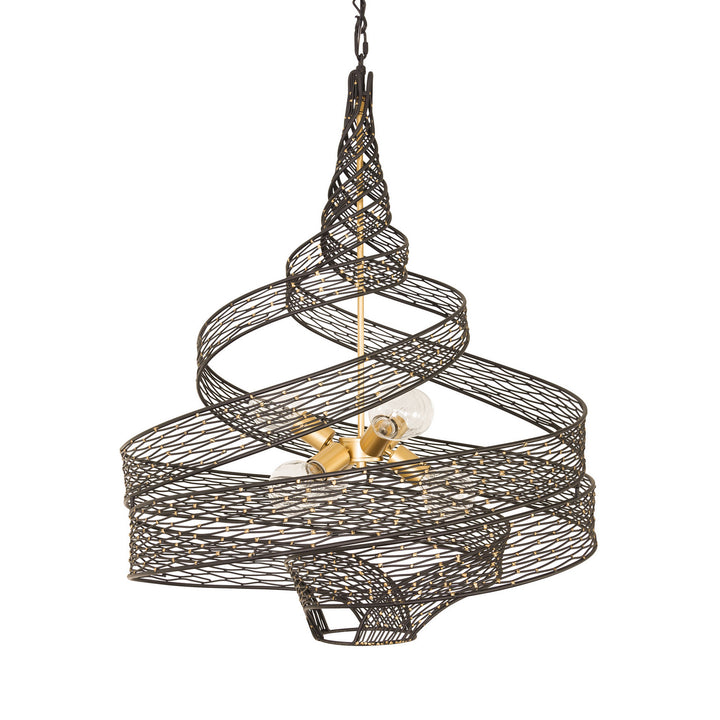 Varaluz Flow 240P06LMBFG Chandelier Light - Matte Black/French Gold