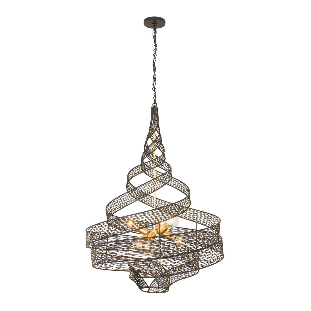 Varaluz Flow 240P06MBFG Pendant Light - Matte Black/French Gold