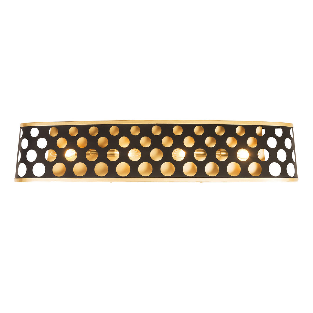 Varaluz Bailey 346B04MBFG Bath Vanity Light 34 in. wide - Matte Black/French Gold