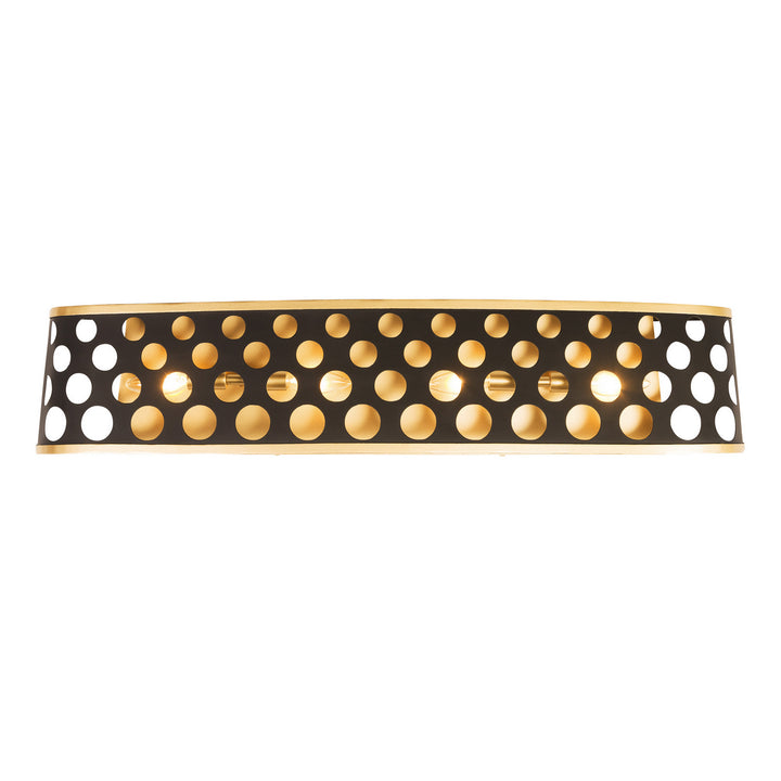 Varaluz Bailey 346B04MBFG Bath Vanity Light 34 in. wide - Matte Black/French Gold