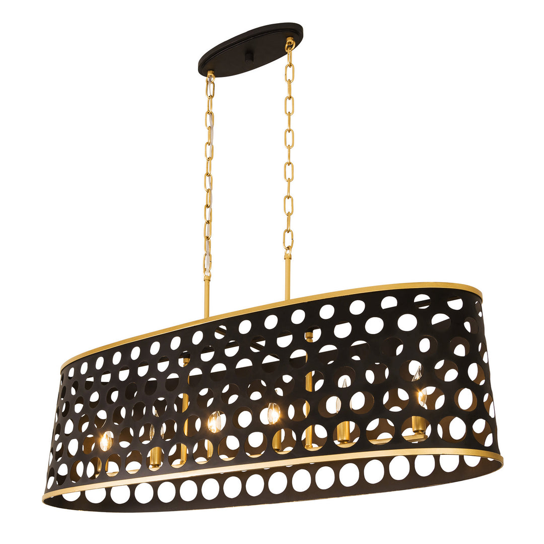 Varaluz Bailey 346N06MBFG Pendant Light - Matte Black/French Gold