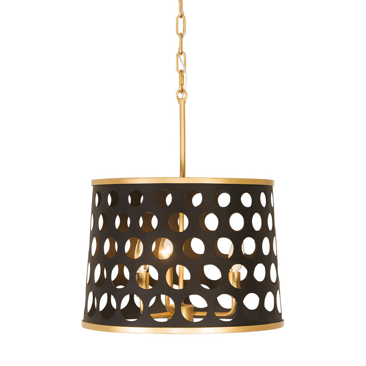 Varaluz Bailey 346P03MBFG Pendant Light - Matte Black/French Gold