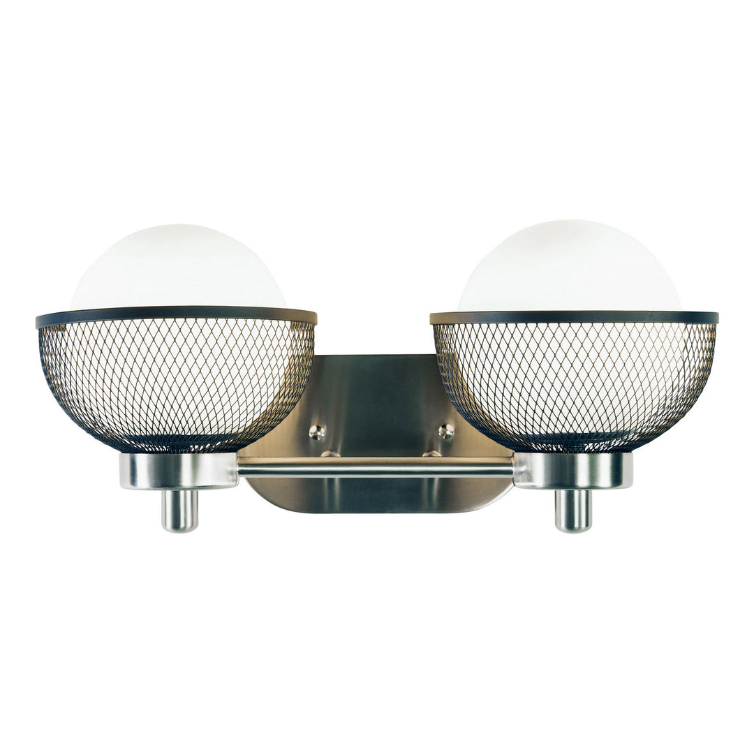 Varaluz Aris 347B02BNBL Bath Vanity Light 18 in. wide - Brushed Nickel/Black
