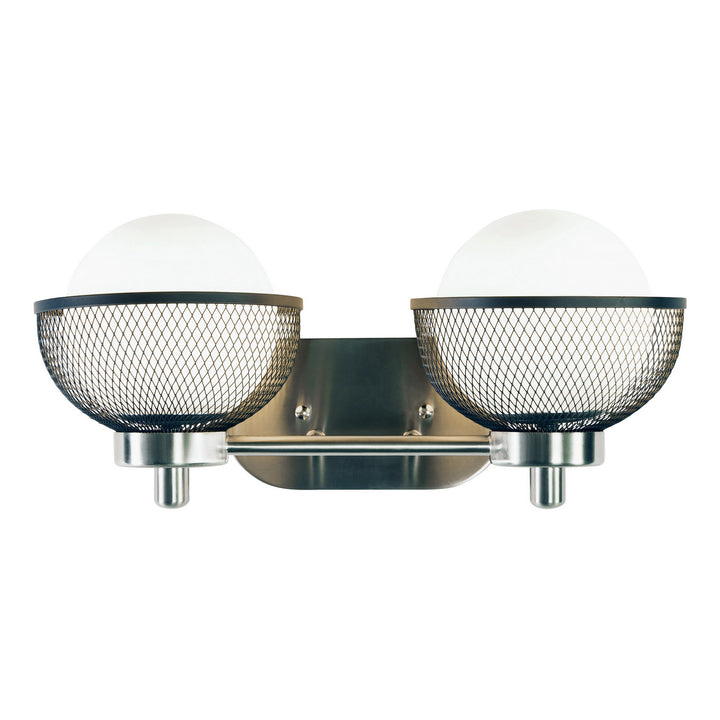 Varaluz Aris 347B02BNBL Bath Vanity Light 18 in. wide - Brushed Nickel/Black