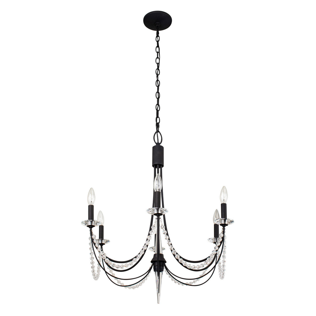 Varaluz Brentwood 350C06CB Chandelier Light - Carbon Black