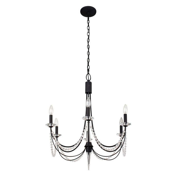 Varaluz Brentwood 350C06CB Chandelier Light - Carbon Black