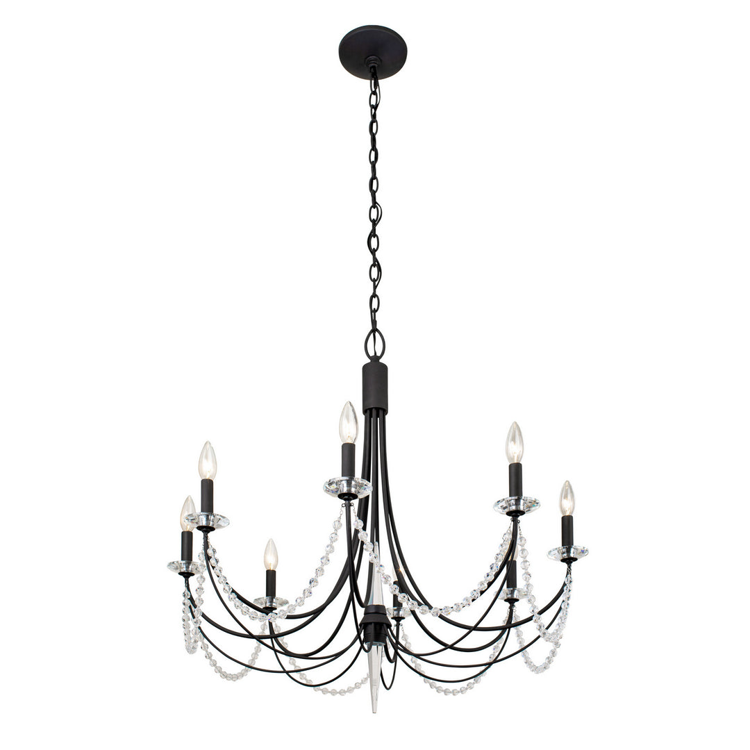 Varaluz Brentwood 350C08CB Chandelier Light - Carbon Black