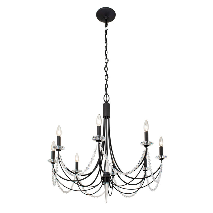 Varaluz Brentwood 350C08CB Chandelier Light - Carbon Black