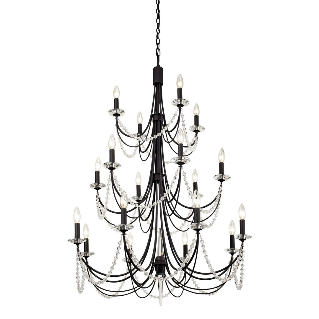 Varaluz Brentwood 350C18CB Chandelier Light - Carbon Black