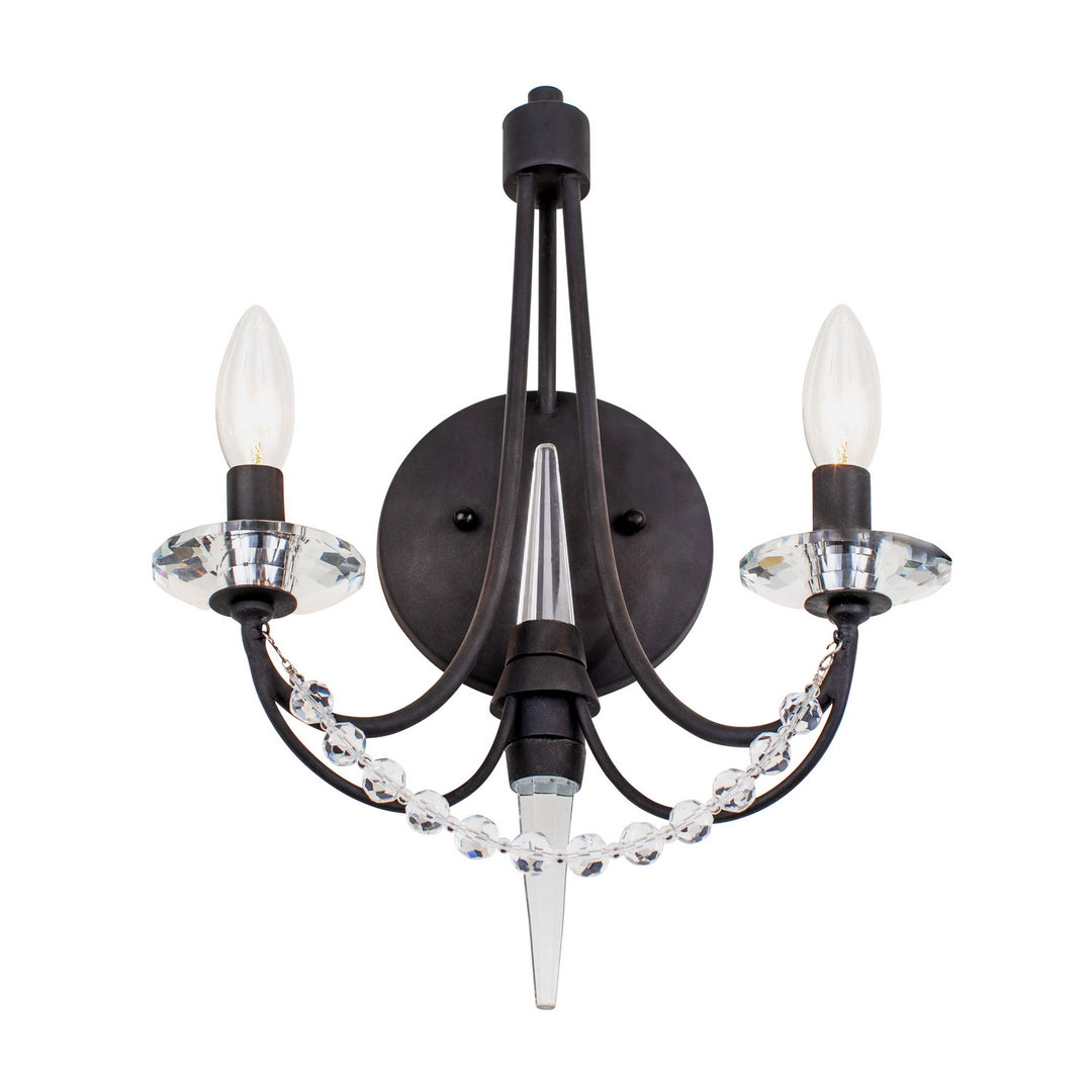 Varaluz Brentwood 350W02CB Wall Sconce Light - Carbon Black