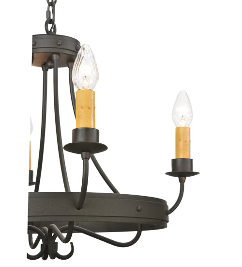 Meyda Tiffany Franciscan 112632 Chandelier Light - Wrought Iron