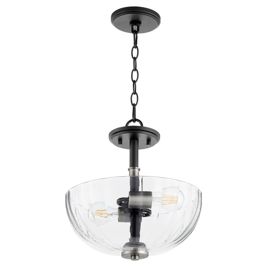 Quorum Monarch 210-6965 Ceiling Light - Textured Black W/ Satin Nickel
