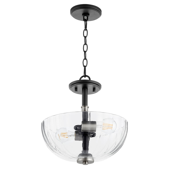 Quorum Monarch 210-6965 Ceiling Light - Textured Black W/ Satin Nickel