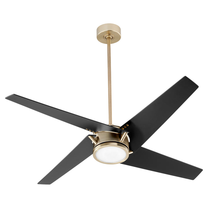 Quorum Axis 26544-80 Ceiling Fan - Aged Brass, Matte Black