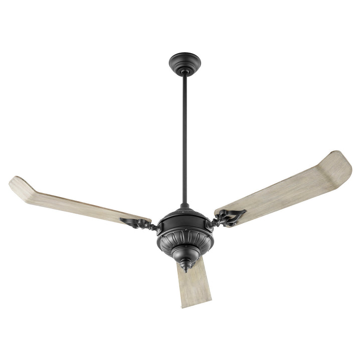 Quorum Brewster 27603-69 Ceiling Fan - Textured Black, Weathered Gray