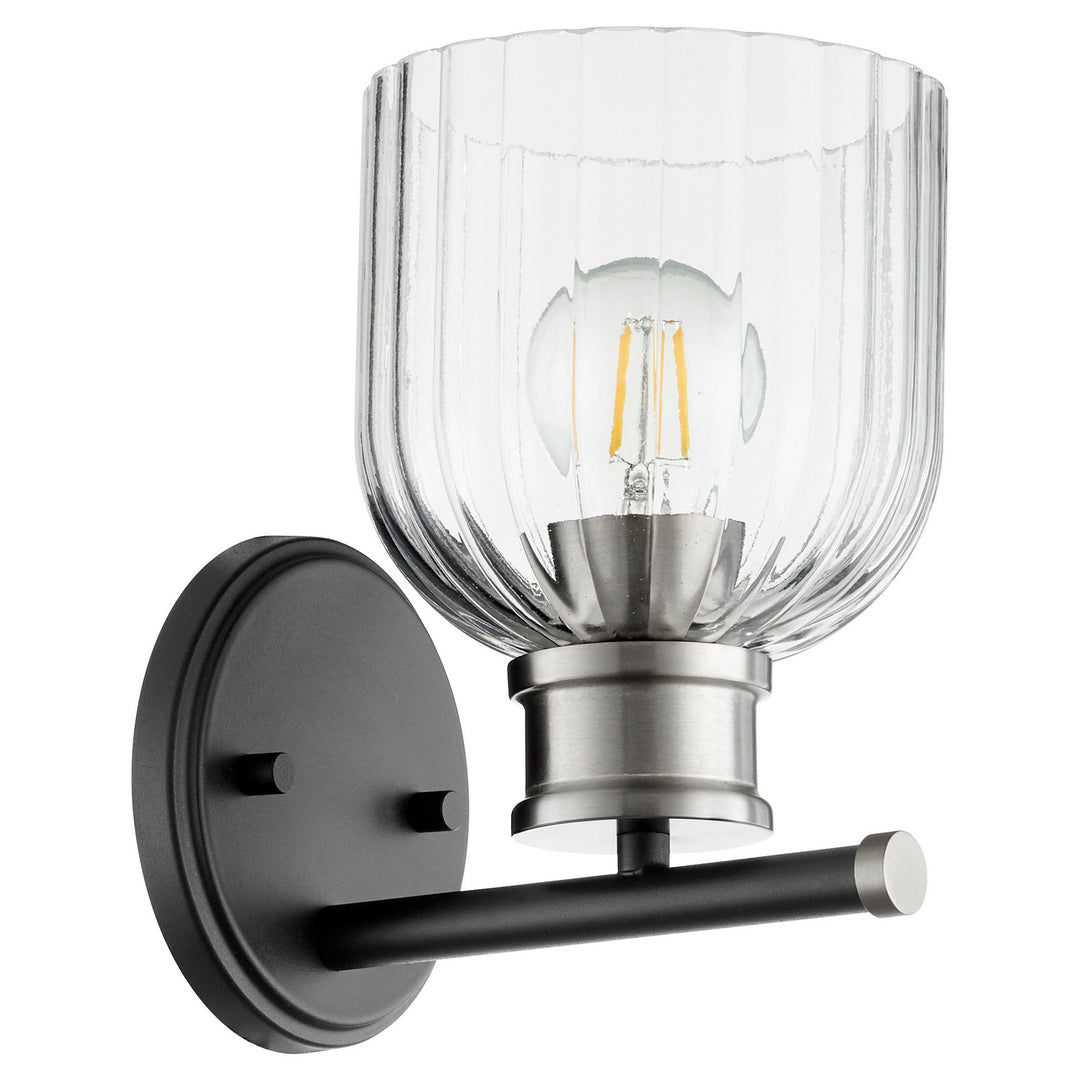 Quorum Monarch 510-1-6965 Wall Sconce Light - Textured Black W/ Satin Nickel