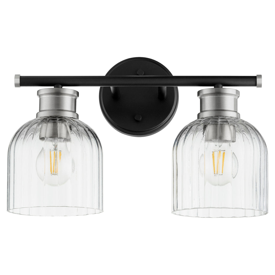 Quorum Monarch 510-2-6965 Bath Vanity Light 15 in. wide - Textured Black W/ Satin Nickel