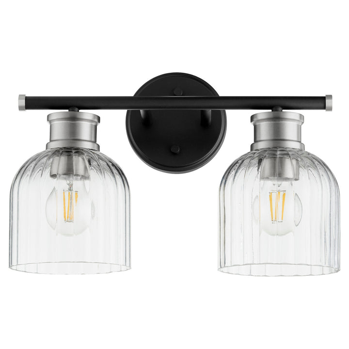 Quorum Monarch 510-2-6965 Bath Vanity Light 15 in. wide - Textured Black W/ Satin Nickel
