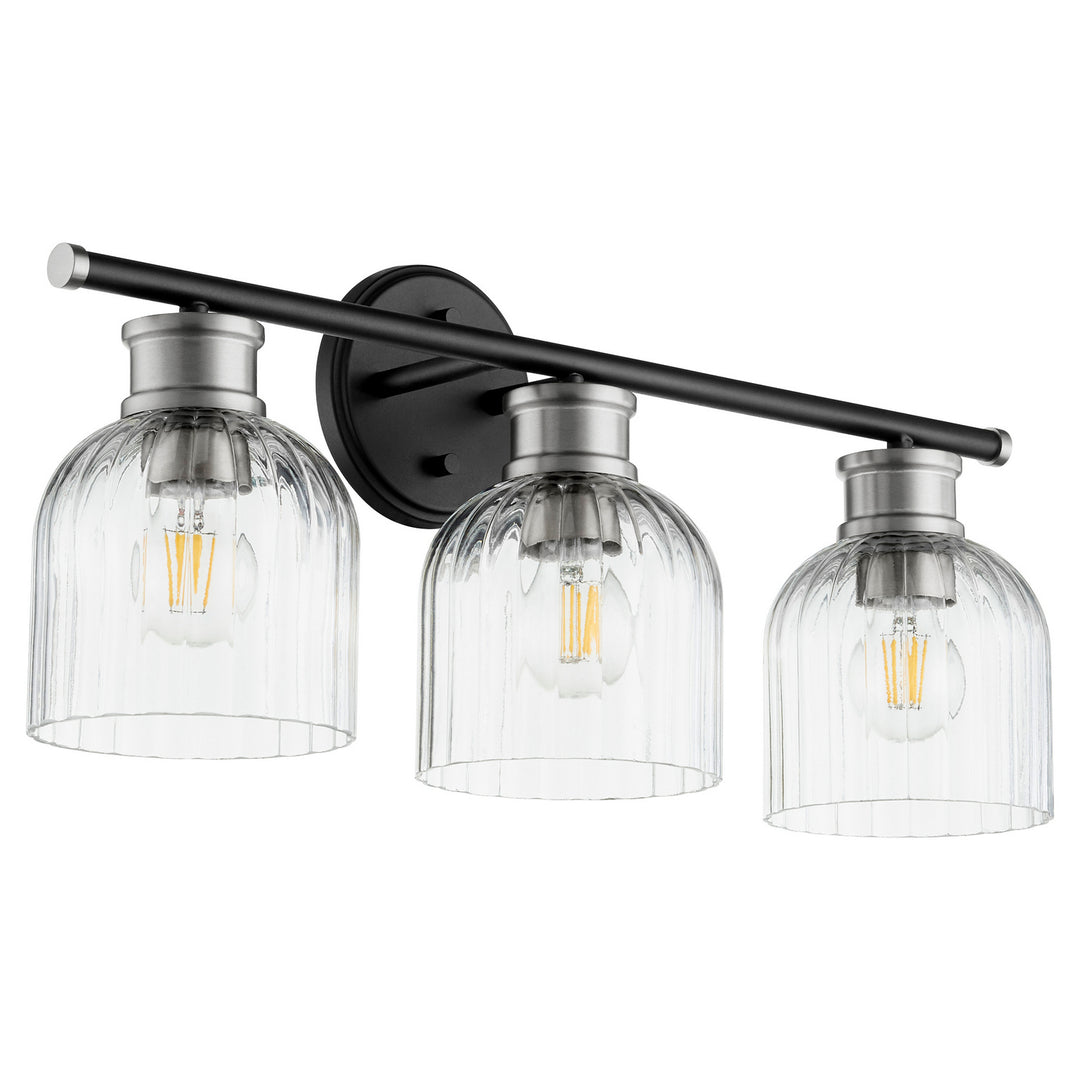 Quorum Monarch 510-3-6965 Bath Vanity Light 23 in. wide - Textured Black W/ Satin Nickel