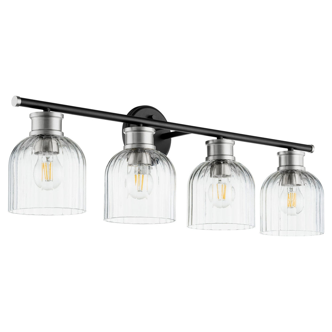 Quorum Monarch 510-4-6965 Bath Vanity Light 32 in. wide - Textured Black W/ Satin Nickel