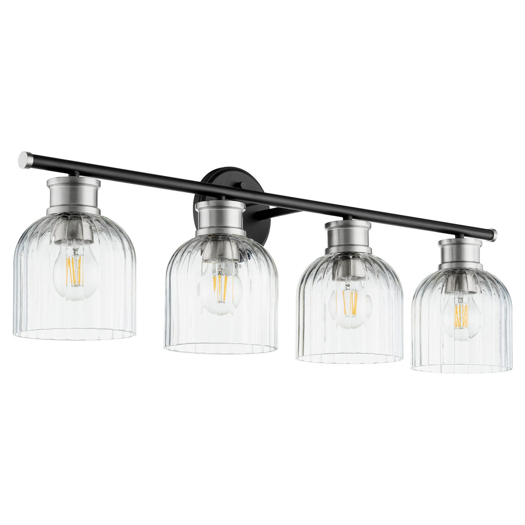 Quorum Monarch 510-4-6965 Bath Vanity Light 32 in. wide - Textured Black W/ Satin Nickel