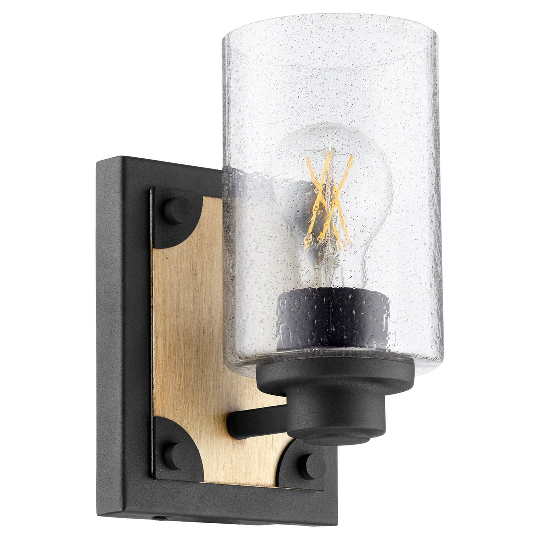 Quorum 5143 Corner Detail Brackets 5143-1-69 Wall Sconce Light - Textured Black W/ Driftwood Finish