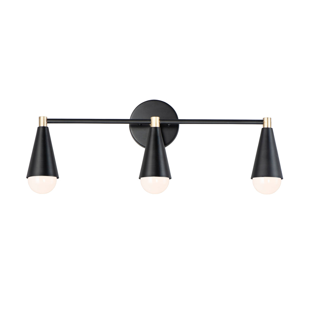 Maxim Lovell 11263BKSBR/BUL Bath Vanity Light 24 in. wide - Black / Satin Brass