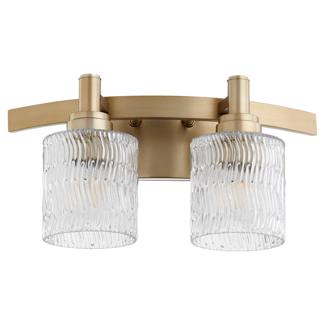 Quorum Stadium 5184-2-80 Bath Vanity Light 16 in. wide - Aged Brass