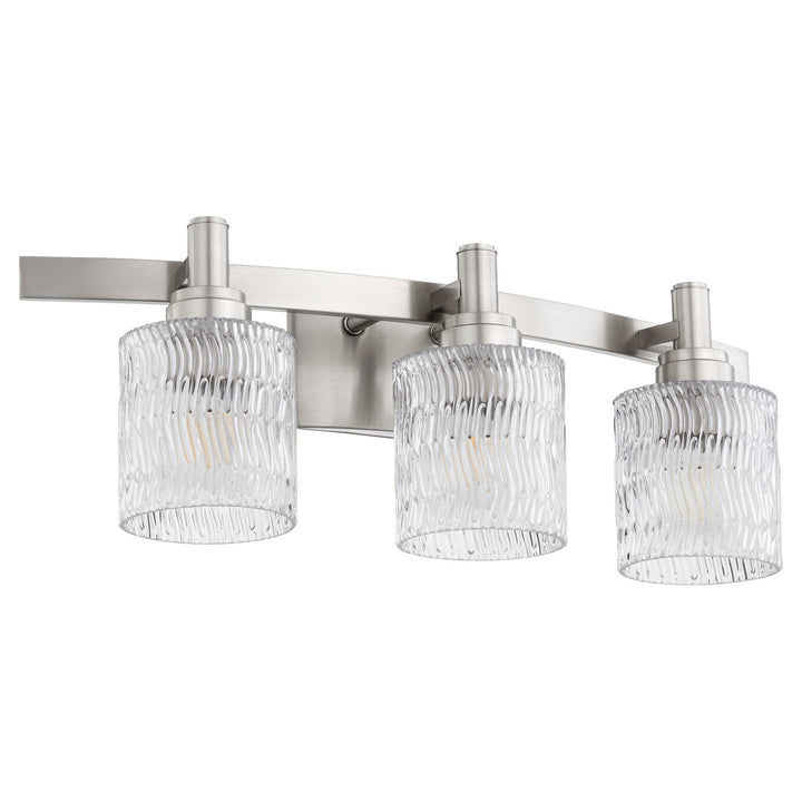 Quorum Stadium 5184-3-65 Bath Vanity Light 24 in. wide - Satin Nickel