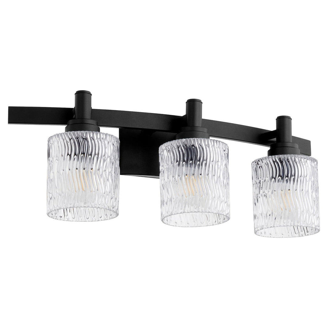 Quorum Stadium 5184-3-69 Bath Vanity Light 24 in. wide - Textured Black