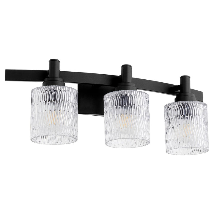 Quorum Stadium 5184-3-69 Bath Vanity Light 24 in. wide - Textured Black