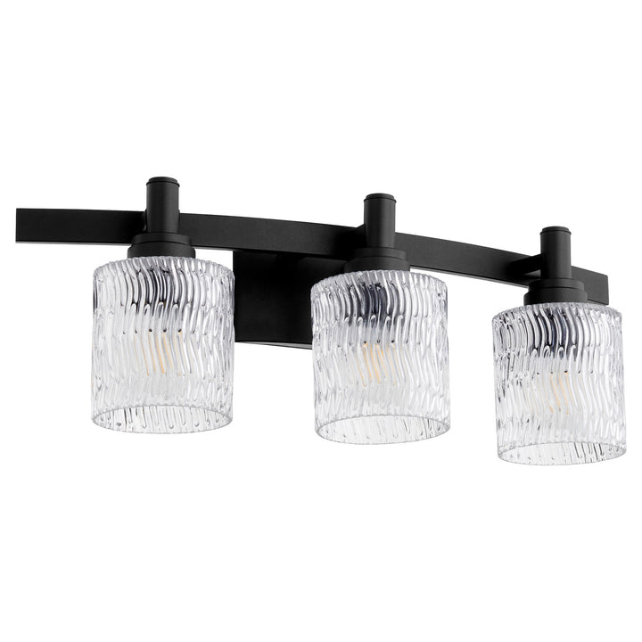 Quorum Stadium 5184-3-69 Bath Vanity Light 24 in. wide - Textured Black