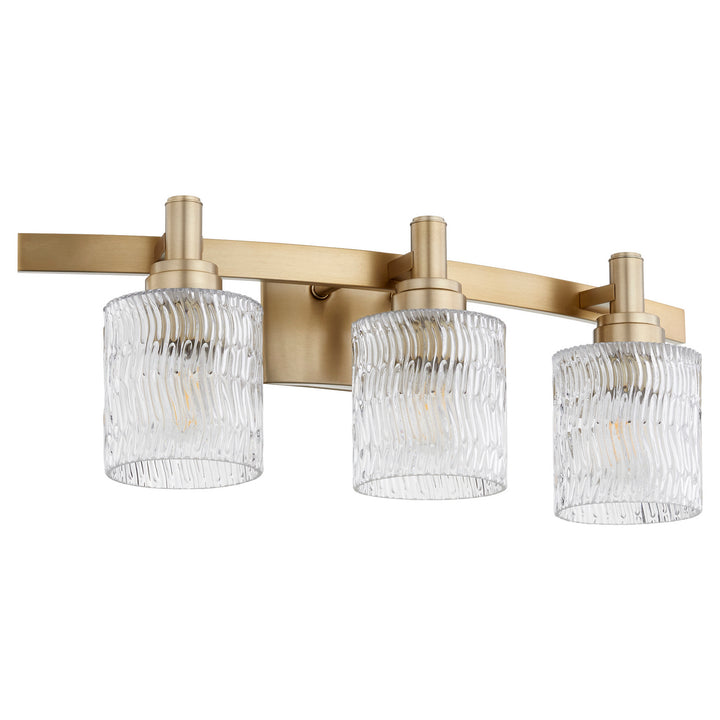 Quorum Stadium 5184-3-80 Bath Vanity Light 24 in. wide - Aged Brass