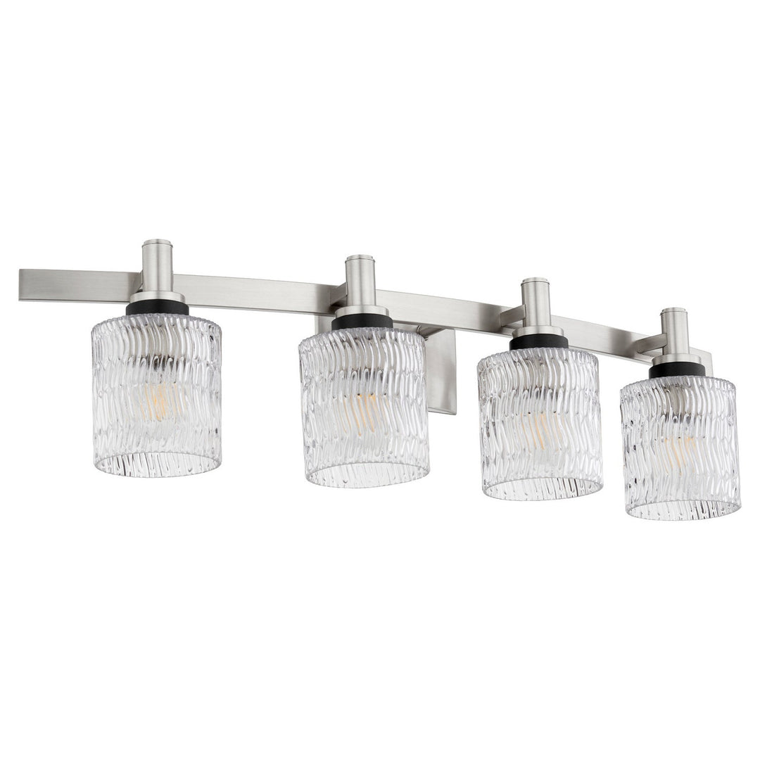 Quorum Stadium 5184-4-65 Bath Vanity Light 33 in. wide - Satin Nickel