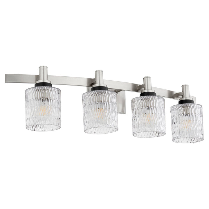 Quorum Stadium 5184-4-65 Bath Vanity Light 33 in. wide - Satin Nickel