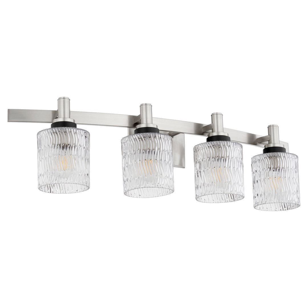 Quorum Stadium 5184-4-65 Bath Vanity Light 33 in. wide - Satin Nickel
