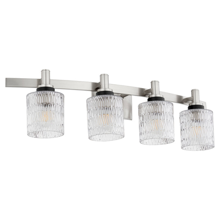 Quorum Stadium 5184-4-65 Bath Vanity Light 33 in. wide - Satin Nickel