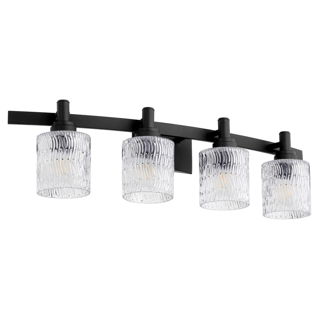 Quorum Stadium 5184-4-69 Bath Vanity Light 33 in. wide - Textured Black