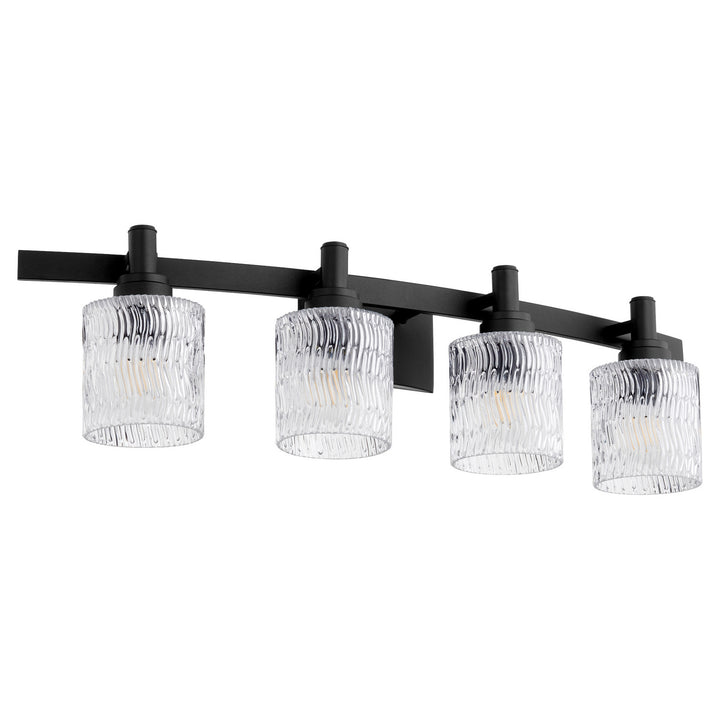 Quorum Stadium 5184-4-69 Bath Vanity Light 33 in. wide - Textured Black