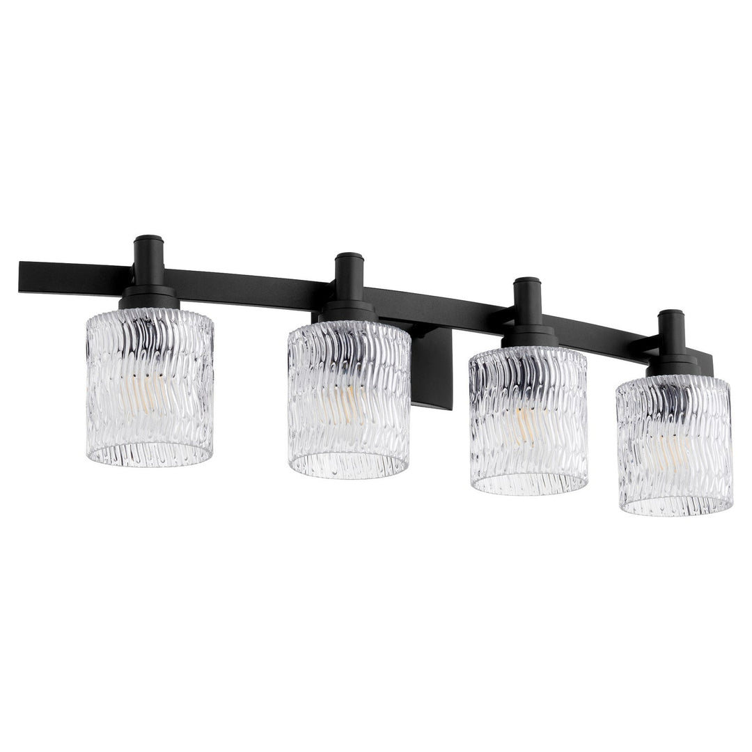 Quorum Stadium 5184-4-69 Bath Vanity Light 33 in. wide - Textured Black